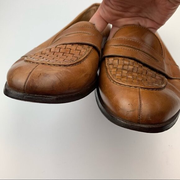 Polo size 11 D cognac Italian leather vintage 80s